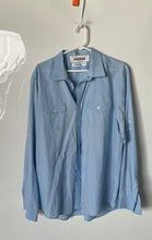 Load image into Gallery viewer, Calvin Klein Mens Blue White Cotton Long Sleeve Collared Button-Up Shirt Size XL
