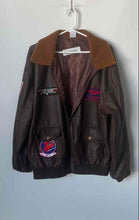 Load image into Gallery viewer, Top Gun Mens Brown Long Sleeve Collared Full-Zip Maverick Bomber Jacket Size L
