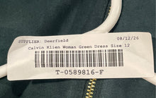 Load image into Gallery viewer, Calvin Klein Womens Green Short Sleeve Back Zip Sheath Dress Size 12

