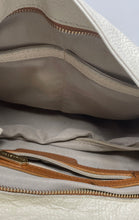 Load image into Gallery viewer, Valentina Womens Beige Pebbled Leather Inner Pockets Shoulder Hobo Bag
