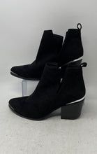Load image into Gallery viewer, Journee Collection Womens Issla Black Faux Suede Metal Trim Ankle Booties Size 9
