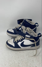 Load image into Gallery viewer, Nike Boys Court Borough Mid 2 CD7782-107 White Blue Basketball Shoes Size 4Y
