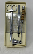 Load image into Gallery viewer, Silver-Tone Wick Trimmer Scissors Snuffer With tool Tweezers Candle Care Kit
