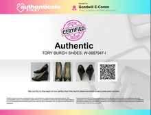 Load image into Gallery viewer, Authentic Tory Burch Womens Raleigh Black Wedge Pump Heels Size 8M Damaged
