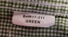 Load image into Gallery viewer, Thomas Dean Mens Green Gingham Cotton Long Sleeve Collared Dress Shirt Size XL
