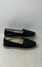 Load image into Gallery viewer, Michael Kors Womens Black Beige Leather Slip-On Round Toe Espadrille Flats Sz 7
