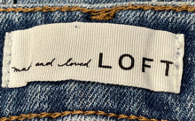 Load image into Gallery viewer, Loft Womens Blue Denim Raw Hem Curvy High Waist Skinny Jeans Pants Size 27/4
