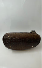Load image into Gallery viewer, Womens Brown Croc-Embossed And Ostrich Leather Bottom Studs Designer Backpack
