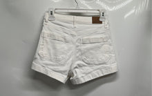 Load image into Gallery viewer, American Eagle Outfitters Womens White Strigid Light Wash Jean Shorts Size 00
