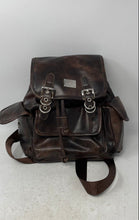 Load image into Gallery viewer, Steve Madden Womens Brown Leather Zipper Adjustable Strap Top Handle Backpack
