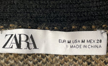 Load image into Gallery viewer, Zara Womens Beige Black Animal Print Long Sleeve Cardigan Sweater Size Medium
