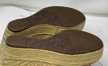 Load image into Gallery viewer, Authentic Tory Burch Womens Beige Wedge Espadrille Heels Size 8.5 Damaged

