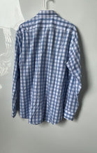 Load image into Gallery viewer, Banana Republic Mens Blue Printed Long Sleeve Dress Shirt Size Large
