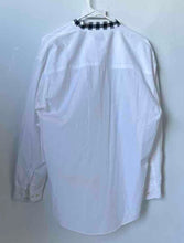 Load image into Gallery viewer, Bachrach Mens White Cotton Long Sleeve Stand Collar Button-Up Shirt Size Medium
