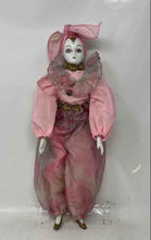 Load image into Gallery viewer, Vintage Pink Outfit Ruffled Collar Collectible Porcelain Harlequin Doll
