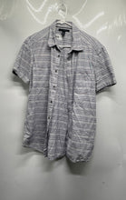 Load image into Gallery viewer, Kenneth Cole Mens Gray Short Sleeve Collared Button-Up Shirt Size Large
