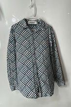 Load image into Gallery viewer, Perry Ellis Portfolio Mens Blue White Check Long Sleeve Button-Up Shirt Size L
