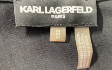 Load image into Gallery viewer, Karl Lagerfeld Womens Black Puff Sleeve Round Neck Tie Back Blouse Top Size M
