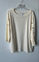 Load image into Gallery viewer, Liz Claiborne Womens Beige Long Sleeve Round Neck Regular Fit Blouse Top Size 2X
