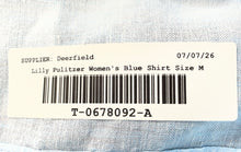 Load image into Gallery viewer, Lilly Pulitzer Womens Blue Linen Sleeveless Blouse Top Size Medium

