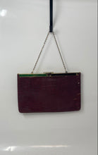 Load image into Gallery viewer, Etra Womens Red Lizard Print Leather Chain Strap Lightweight Clutch Purse
