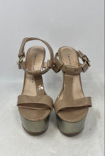 Load image into Gallery viewer, Chinese Laundry Womens Controversy Beige Leather Wedge Platform Heels Size 6.5
