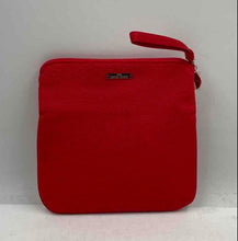 Load image into Gallery viewer, Giorgio Armani Beauty Womens Red Textured Fold-Over Wrist Strap Clutch Bag
