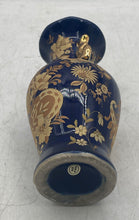 Load image into Gallery viewer, Blue Gold Floral Fine Porcelain Collectibles Home Decorative Japanese Vase

