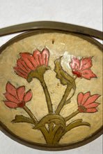 Load image into Gallery viewer, Vintage Enameled Brass Floral Trinket Dish Basket With Base &amp; Handle

