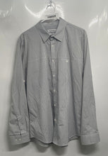 Load image into Gallery viewer, Calvin Klein Mens Gray White Gingham Long Sleeve Slim Fit Button-Up Shirt Size L
