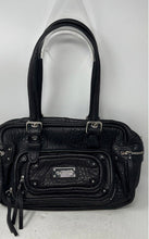 Load image into Gallery viewer, Katy Landry Womens Black Leather Inner Pockets Double Handle Shoulder Bag
