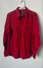 Load image into Gallery viewer, Express Mens Red Stretch Cotton Long Sleeve Modern Fit Dress Shirt Sz M 15-15.5
