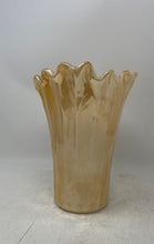 Load image into Gallery viewer, Murano Gold Peach Glass Home Decorative Swirl Pattern Flower Vase Collectible

