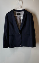 Load image into Gallery viewer, J.Crew Womens Blue Parke Long Sleeve Shawl Lapel One-Button Blazer Size 8P
