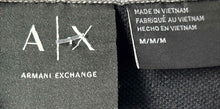 Load image into Gallery viewer, Armani Exchange Mens Navy Blue Gray Short Sleeve Collared Polo Shirt Size M
