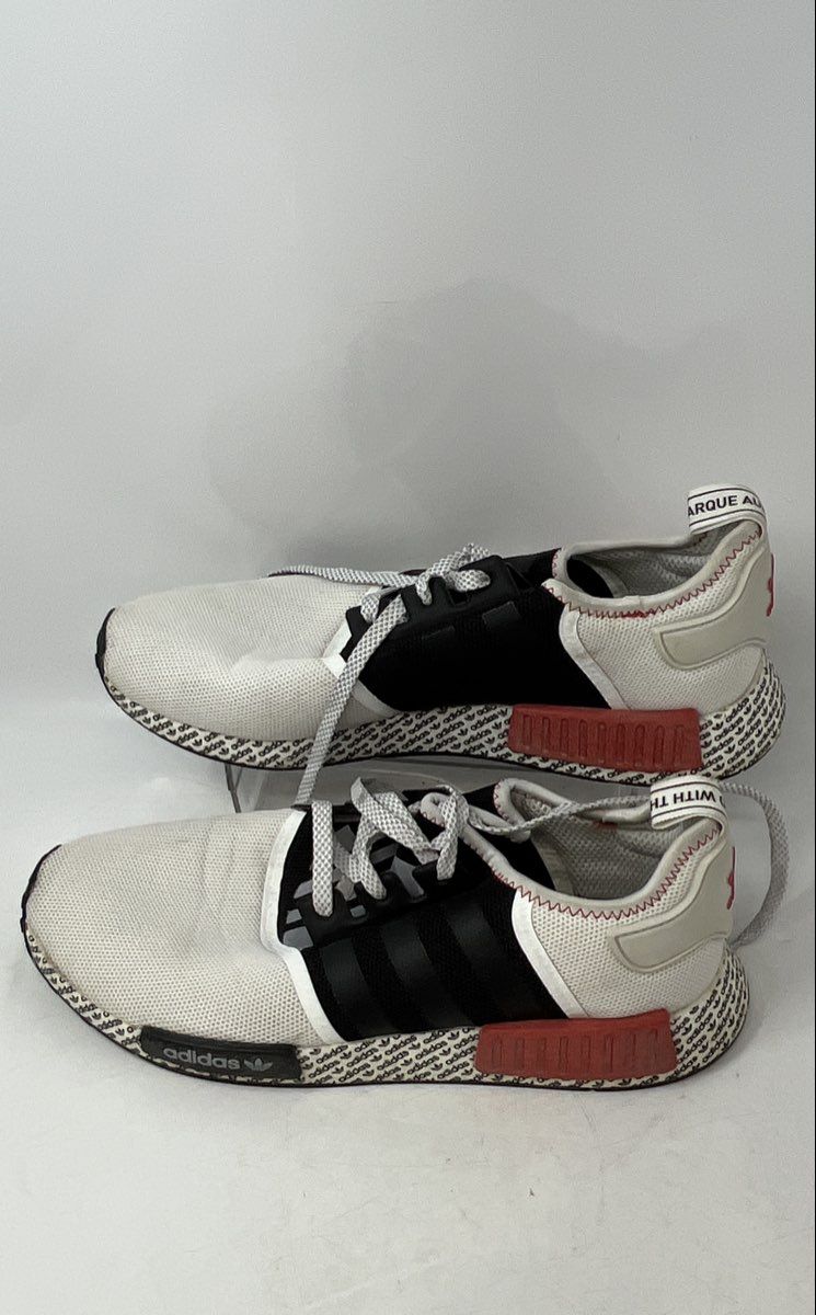 Adidas Mens NMD R1 Black White Low Top Lace-Up Sneaker Shoes Size 13