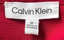 Load image into Gallery viewer, Calvin Klein Womens Red Ruffle Short Sleeve Collared Blouse Top Size XL
