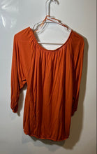 Load image into Gallery viewer, Michael Kors Womens Orange 3/4 Sleeve Scoop-Neck Blouse Top Size Small
