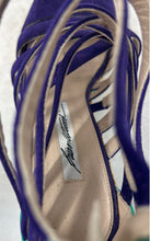 Load image into Gallery viewer, Brian Atwood Womens Purple Green Beige Wedge Heel Strappy Sandals Size 36
