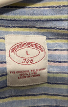 Load image into Gallery viewer, Brooks Brothers Mens Blue Striped Linen Long Sleeve Button-Up Shirt Size Large
