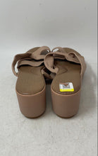 Load image into Gallery viewer, Sab Womens Beige Leather Open Toe Slip-On Slide Wedge Platform Sandals Size 8
