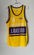 Load image into Gallery viewer, NBA Mens Yellow Purple Los Angeles Lakers LeBron James Player #6 Jersey Size S
