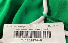 Load image into Gallery viewer, Zara Womens Green One Shoulder Stretch Comfort Ruffled Mini Dress Size L
