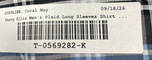 Load image into Gallery viewer, Perry Ellis Mens Blue Plaid Cotton Slim Fit Long Sleeve Button-Up Shirt Size XL
