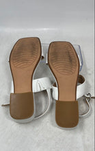 Load image into Gallery viewer, Lauren Blakwell Womens White Square Toe Block Slingback Sandals Size 7M
