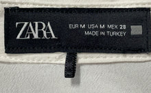 Load image into Gallery viewer, Zara Womens White Long Sleeve Embellished Collared Button Front Blouse Top Sz M
