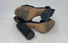 Load image into Gallery viewer, Steve Madden Womens Clary-V Black Buckle Block Ankle Strap Heels Size 7.5M
