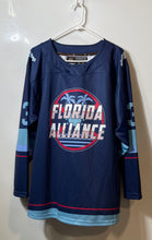 Load image into Gallery viewer, Troy Mens Blue Long Sleeve Florida Alliance Selz #3 Hockey Jersey Size Small
