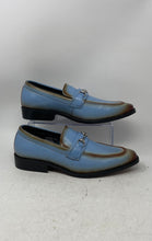 Load image into Gallery viewer, Antonio Cerrelli Mens 7007 Blue Faux Leather Moc Toe Slip-On Loafer Shoes Sz 9.5
