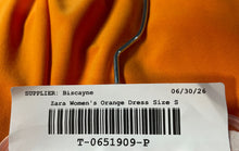 Load image into Gallery viewer, Zara Womens Orange Sleeveless Draped Cowl Neck Pullover Stretch Slip Dress Sz S
